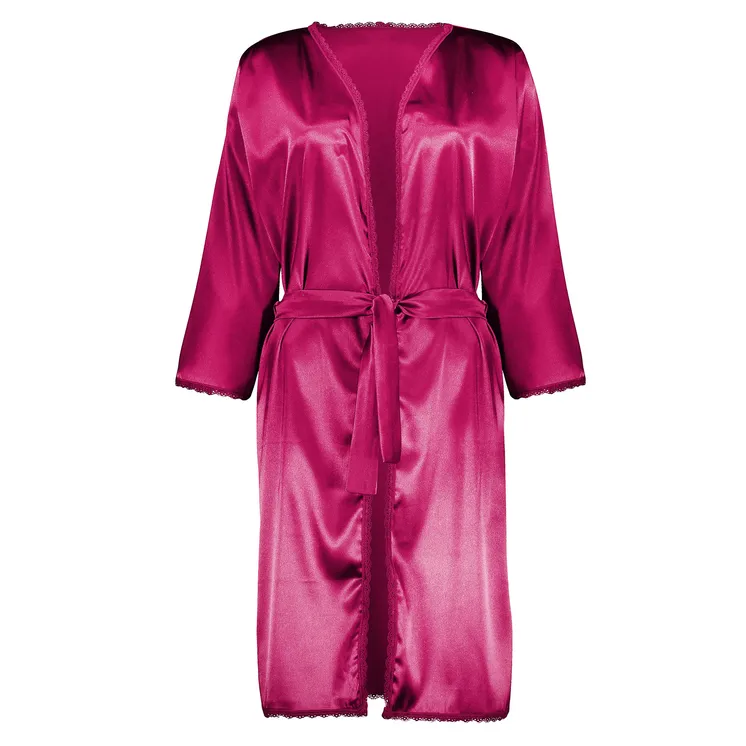 روبدوشامبر بلند ساتن سرخابی-دختران طلایی